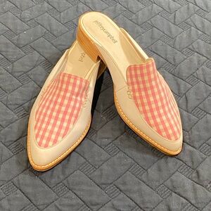 Jeffrey Campbell Bale Pink Gingham Check Mule NWOT
